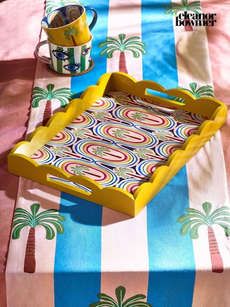 Eleanor Bowmer Yellow Eleanor Bowmer Electric Coast Palm Tree Tray (AK1531) | £30