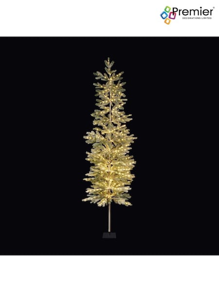 Premier Decorations Ltd Green Snowy Pre Lit Pine Needle 7ft Christmas Tree with Warm White Lights (AK1583) | £110