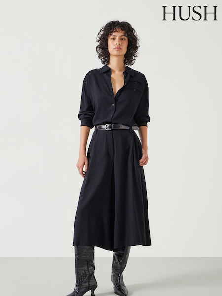 Hush Black Akira Pinstripe Culotte (AK1670) | £90