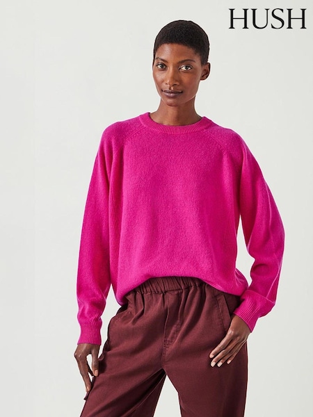 Hush Pink Jasmine Cashmere Rib Detail Jumper (AK1733) | £150