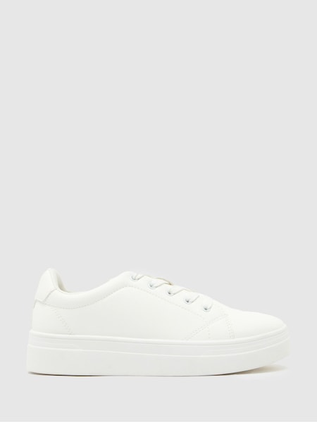 Schuh White Marcella Platform Lace Shoes (AK1825) | £32