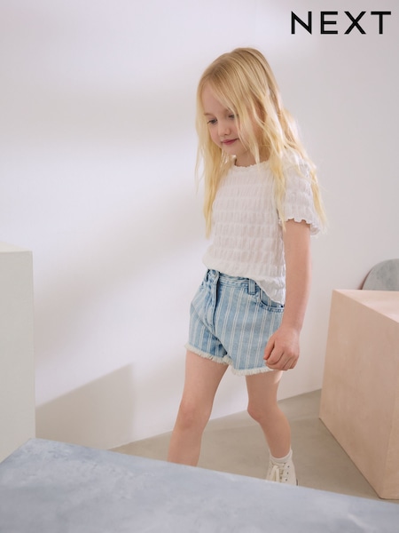 White Textured T-Shirt (3-16yrs) (AK2082) | £7 - £12