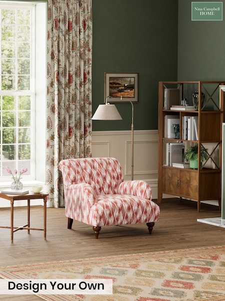 Ezra Ikat/Deep Terracotta Red - Milner By Nina Campbell