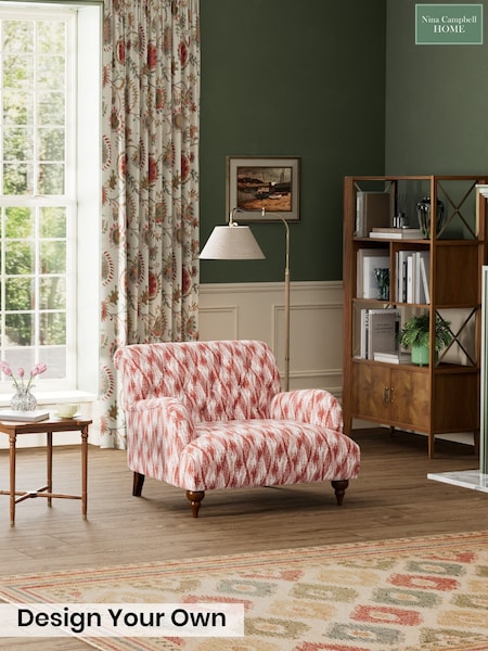 Ezra Ikat/Deep Terracotta Red - Milner By Nina Campbell