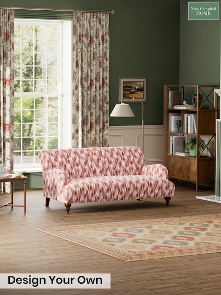 Ezra Ikat/Deep Terracotta Red - Milner By Nina Campbell