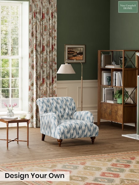 Ezra Ikat/Soft Indigo Blue - Milner By Nina Campbell