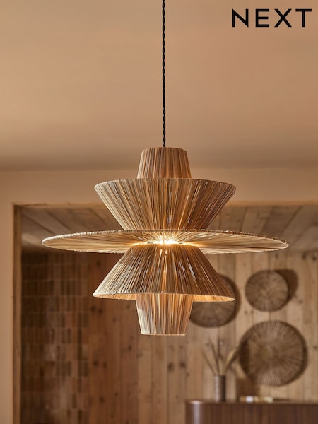 Natural Raffia Easy Fit Ceiling Light (AK2369) | £75