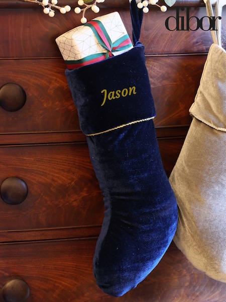 Personalised Velvet Christmas Stocking by Dibor (AK2393) | £28