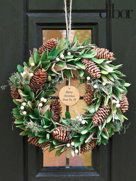 Personalised Christmas Wreath by Dibor (AK2407) | £32