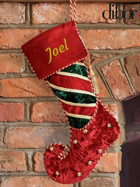 Personalised Velvet Christmas Stocking by Dibor (AK2420) | £28