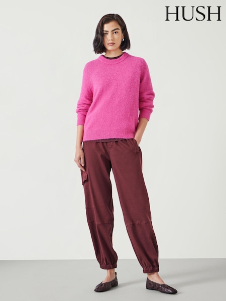 Hush Red Ava Washed Cargo Trousers (AK2536) | £90