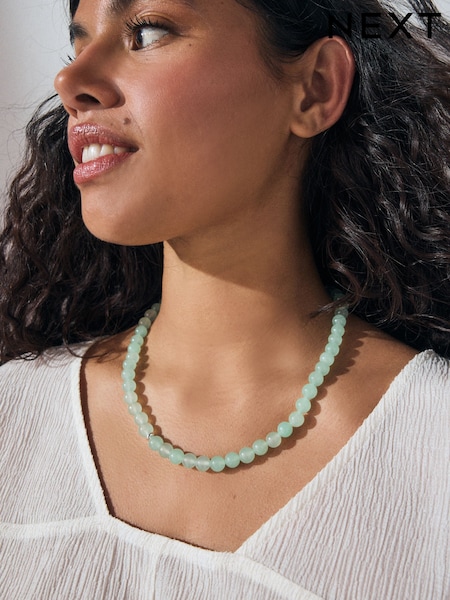 Green Beaded Necklace (AK2877) | £16