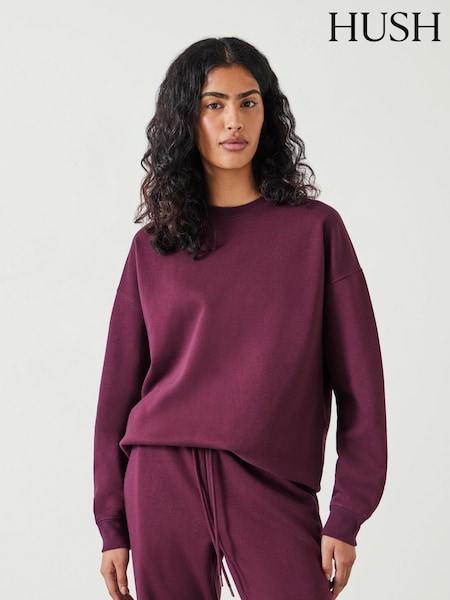Hush Dark Red Quaden Clean Oversized Sweatshirt (AK2972) | £65