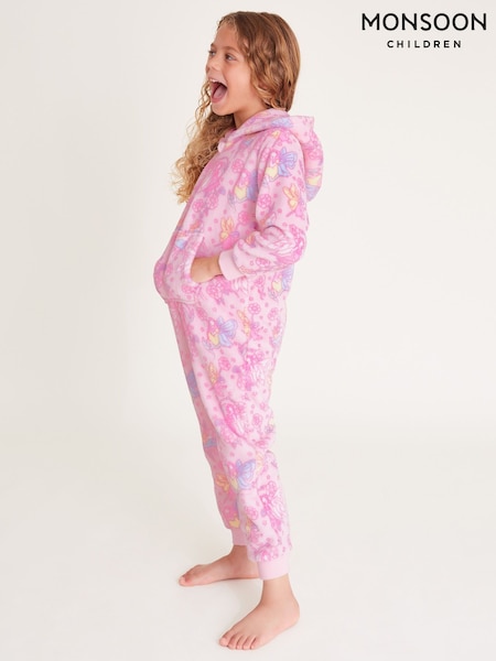 Monsoon Pink Fairy Print Fleece All-In-One (AK3205) | £28 - £32
