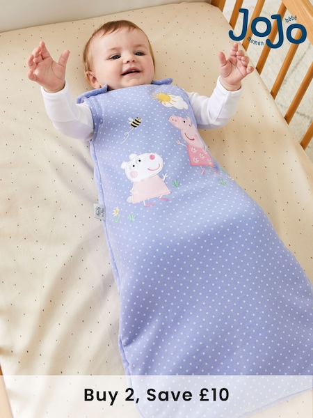 JoJo Maman Bébé Blue Peppa Pig Appliqué 2.5 Tog Baby Sleeping Bag (AK3340) | £34