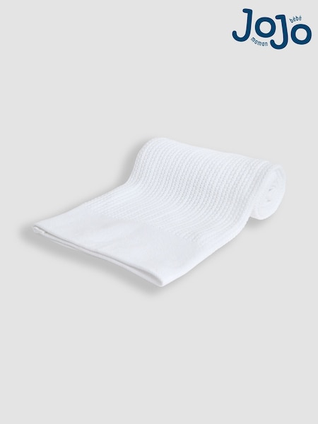 JoJo Maman Bébé White Woven Cellular Blanket (AK3341) | £18