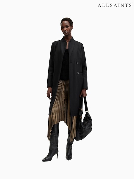 AllSaints Black Sidney Coat (AK3381) | £329