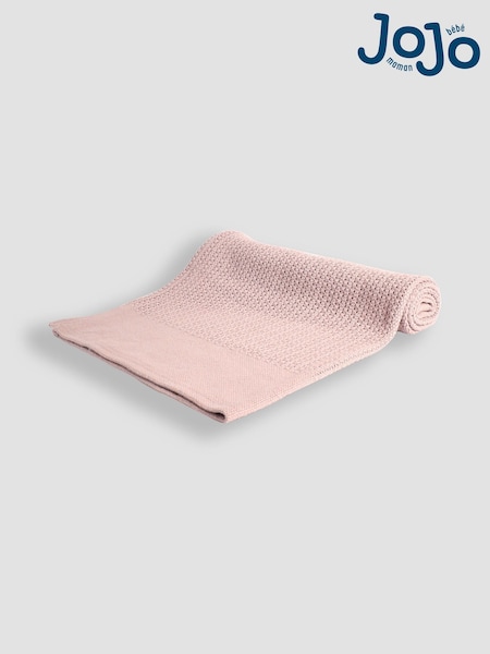 JoJo Maman Bébé Pink Woven Cellular Blanket (AK3396) | £18