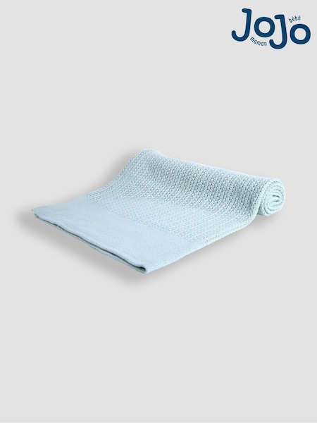 JoJo Maman Bébé Blue Woven Cellular Blanket (AK3401) | £18