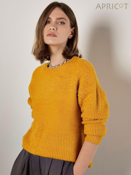 Apricot Yellow Popcorn Patchwork Jumper (AK3511) | £39