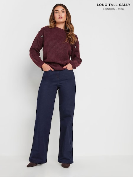 Long Tall Sally Blue Wide Leg Jeans (AK3523) | £47