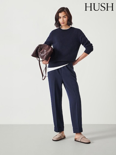 Hush Blue Slim Pull On Suit Trousers (AK3538) | £80