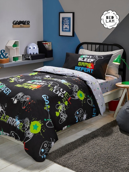 Bedlam Black Game Glow in the Dark Duvet Cover Set (AK3661) | £20 - £30