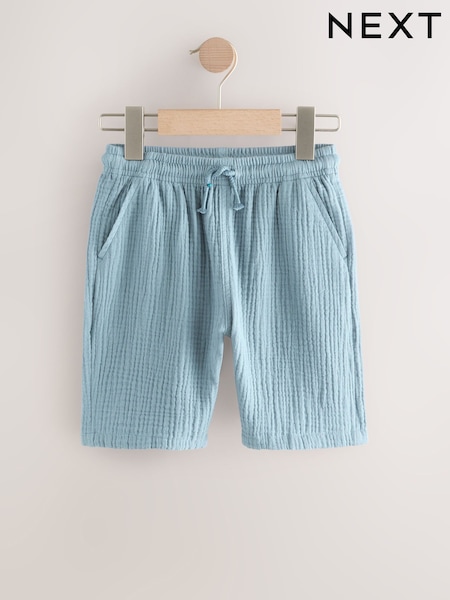 Navy 100% Cotton Soft Textured Woven Shorts (3-16yrs) (AK3688) | £9 - £12