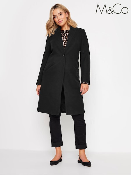 M&Co Black Tailored City Coat (AK3739) | £70