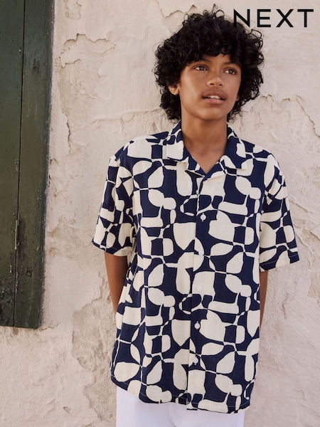 Indigo Blue Markmaking Short Sleeve Printed Shirt (3-16yrs) (AK3917) | £13 - £18