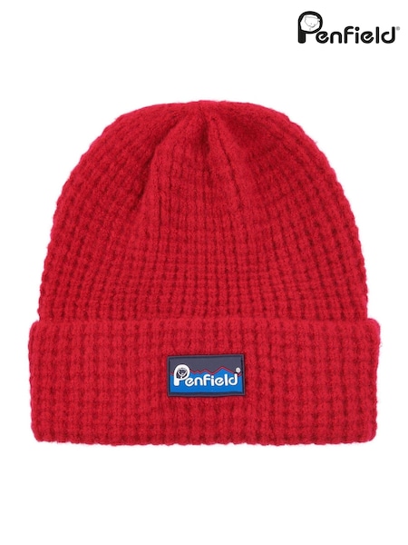 Penfield Red Mens Waffle Winter Beanie (AK3928) | £25