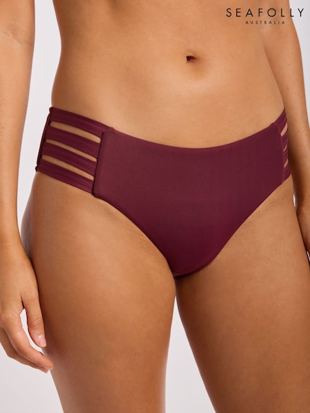 Purple - Seafolly Mini Nylon Twist Band Hipster Bikini Bottoms