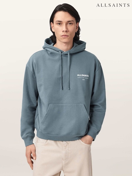 Blue - Regular Allsaints Backstage Over The Head Hoodie