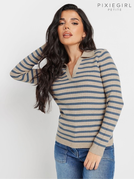 PixieGirl Petite Blue Collar Stripe Jumper (AK4062) | £29