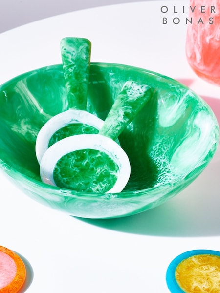 Oliver Bonas Green Rayos Resin Salad Servers (AK4149) | £27