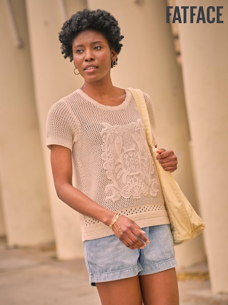 FatFace Natural Crab Pattern Knitted T Shirt (AK4304) | £55
