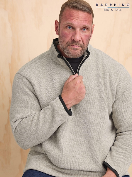 BadRhino Big & Tall Grey Quarter Zip Jacket (AK4400) | £45