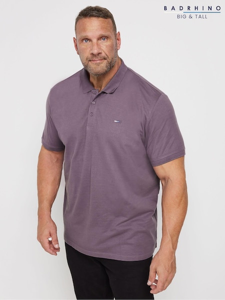 BadRhino Big & Tall Purple 100% Cotton Plain Polo Shirt (AK4425) | £20