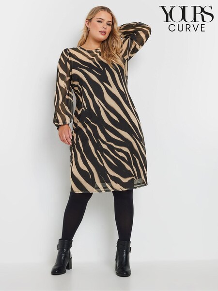 Yours Curve Black Mesh Dress (AK4513) | £39