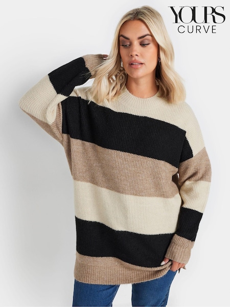 Yours Curve Natural Colourblock Jumper (AK4594) | £31