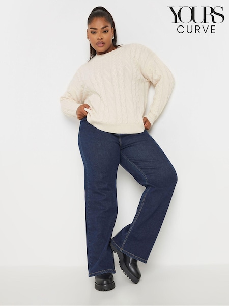 Yours Curve Cream Cable Jumper (AK4595) | £31
