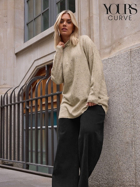 Yours Curve Natural High Neck Seam Detail Jumper (AK4612) | £31