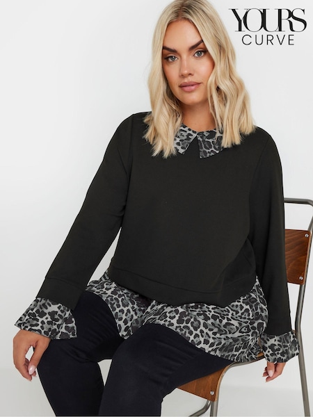 Yours Curve Grey 2 In 1 Shirt Top (AK4615) | £32