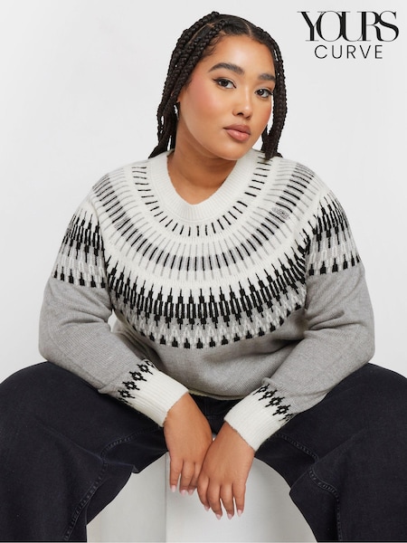 Yours Curve Black Fairsle Jumper (AK4643) | £34