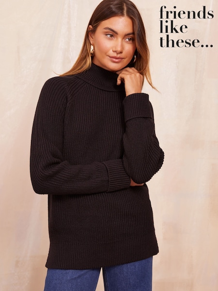 Friends Like These Black Cowl Neck Jumper (AK4682) | £36