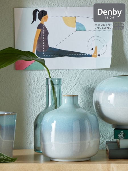 Denby Green Quartz Jade Small Square Vase (AK4696) | £50