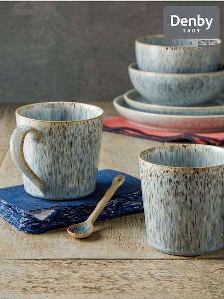 Denby Set of 2 Grey Halo Speckle Mugs (AK4697) | £40