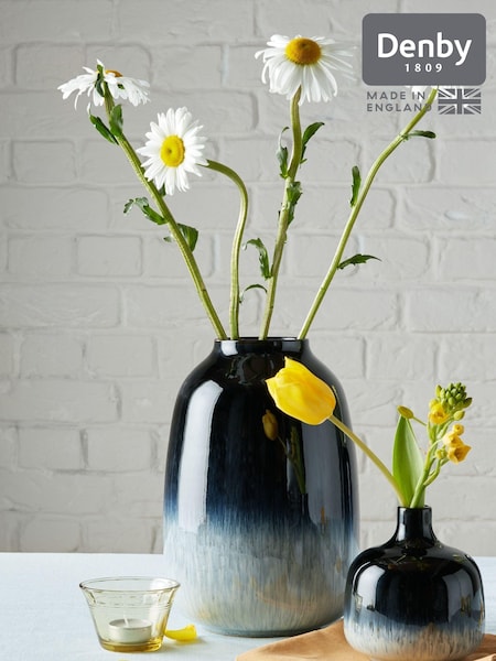 Denby Black Halo Large Barrel Vase (AK4706) | £120