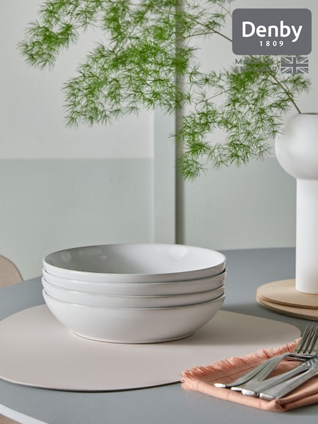 Denby Set of 4 Cotton White Pasta Bowls (AK4711) | £30