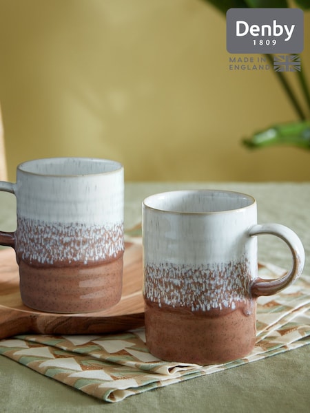 Denby Set of 2 Rust Kiln Accents Ridged Mugs (AK4714) | £40